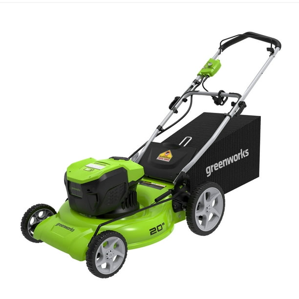 GreenWorks 25022 20" 12-Amp Electric Push Button Start Walk Behind Lawn Mower 
